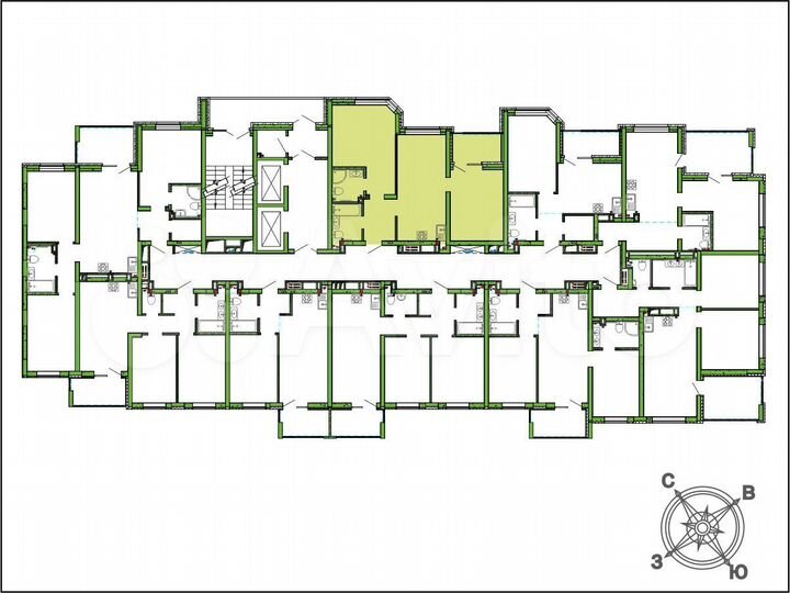 2-к. квартира, 68,4 м², 9/16 эт.