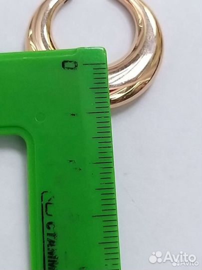 Золотые серьги, Крупные калачи,585 пробы