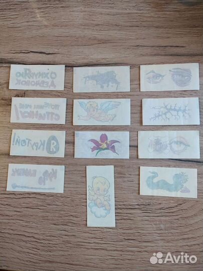 Наклейки, сводилки, карточки из 1990-х и 2000-х