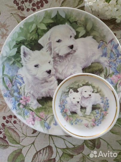 Декоративная фарфоровая тарелка. Красный фарфорист