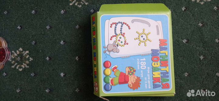 Магнитная мозаика цветная, 180 штук