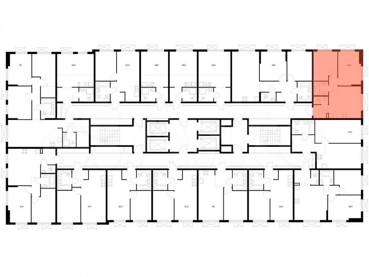 2-к. квартира, 46,3 м², 15/25 эт.