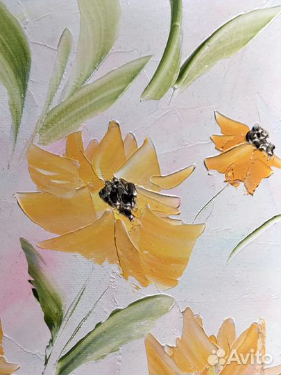 Картина маслом на холсте Цветы солнца