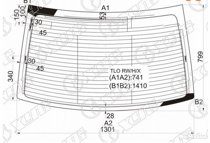 Стекло заднее с обогревом honda accord CU 08-12