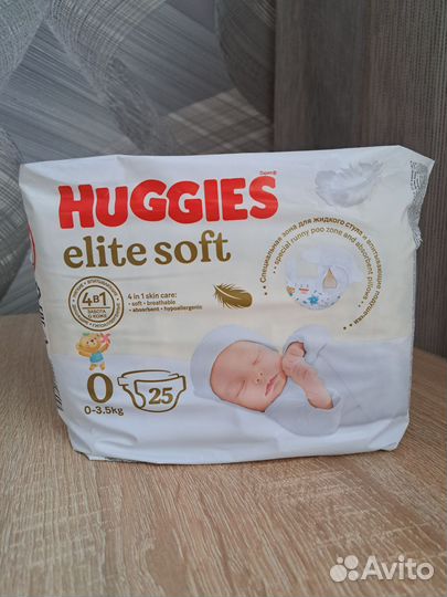 Подгузники Huggies elite soft 0