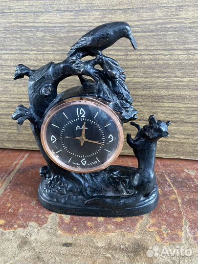 Каслинское литье часы лиса и ворона 1970 год