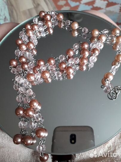 Винтажная бижутерия в розовых тонах одним лотом