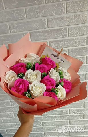 Букет из 15 мыльных роз