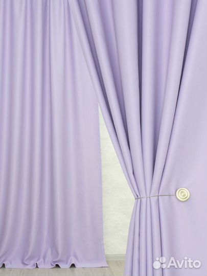 Шторы рогожка сиреневые