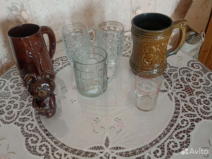 Кружка пивная керамика и стекло СССР