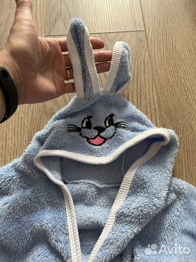 Халат махровый детский Зайчик на 1-1,5 г