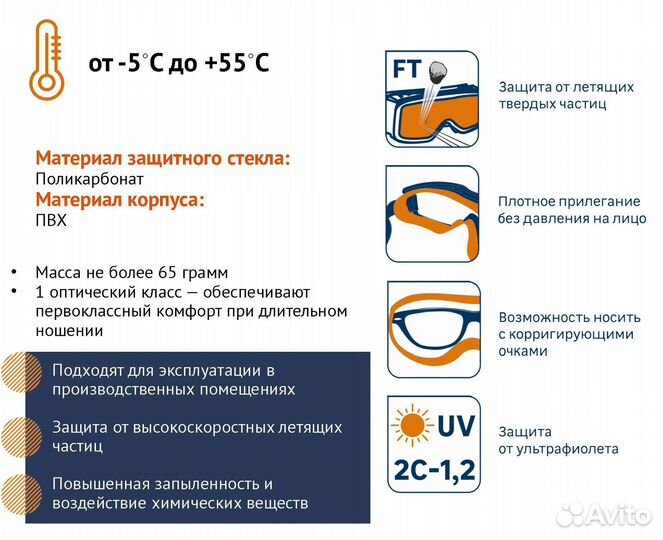 Очки защитные закрытые 30811LMD прозрачные