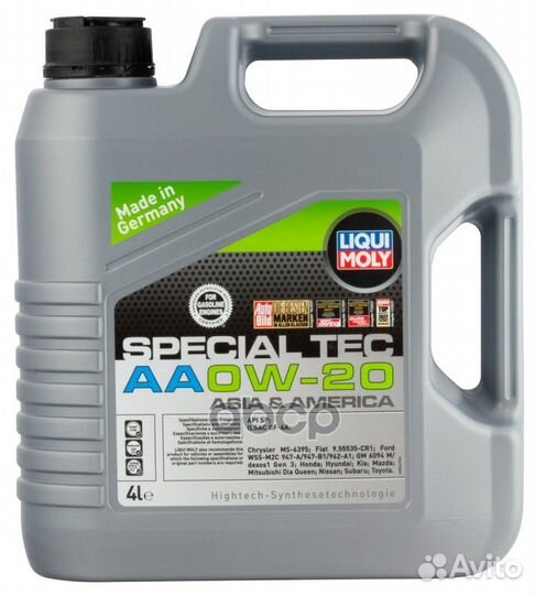 0W-20 Special Tec AA, API SP, ilsac GF-6A, 4л