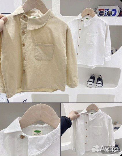 Модная льняная рубашка для мальчика