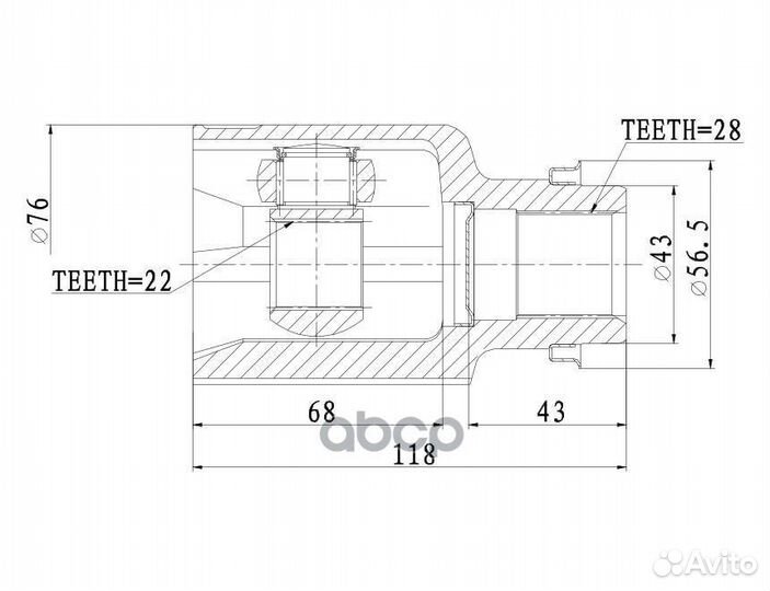 Шрус внутренний R GIK04028 mazda 3 03- mot.1,4
