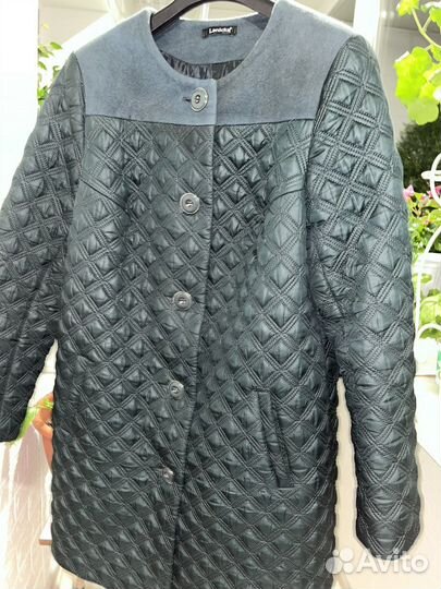 Стеганное пальто трапеция