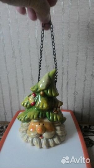 Фигурка-подсвечник керамический новогодний