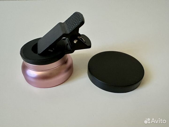 Макролинза для телефона розовая