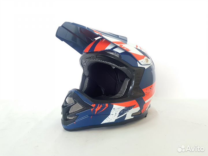 Мотошлем racer JK316 сине-белый