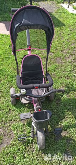 Велосипед трехколесный Kreiss с тентом Розовый