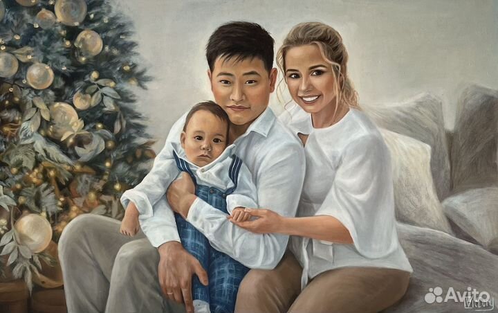 Портрет маслом на холсте, художник