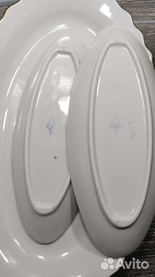 Большое блюдо и 2 селедочницы Дулево