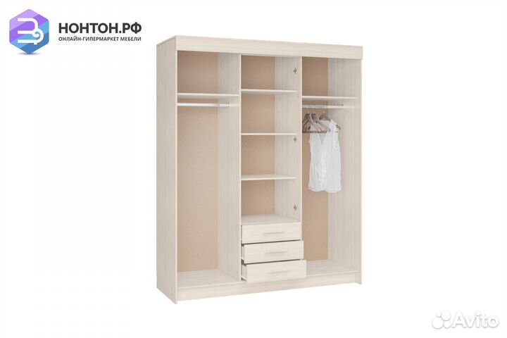 Шкаф-купе Фортуна ясень шимо светлый