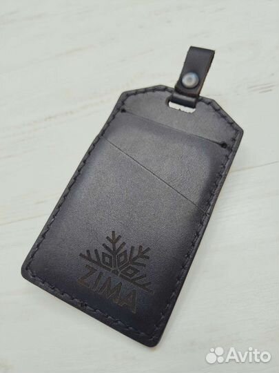 Бейдж для пропуска из натуральной кожи