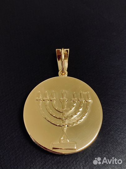 Золотая подвеска с бриллиантами и сапфирами 750 пр