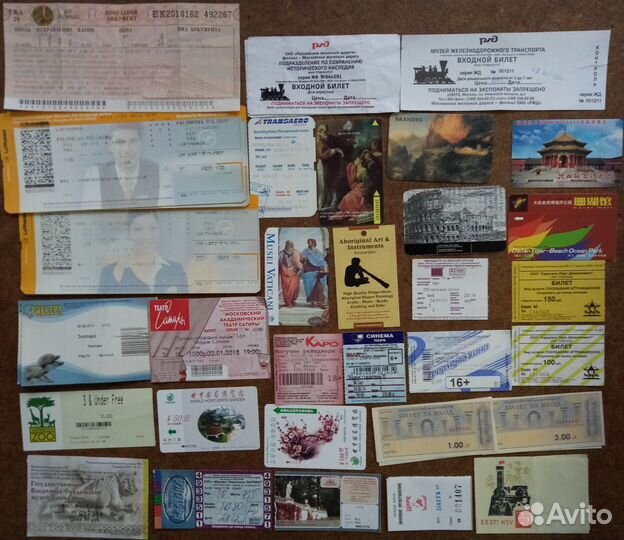 Билеты на транспорт, музеи, театры и пр