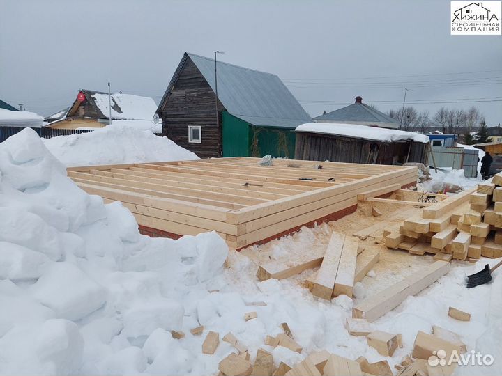 Дома срубы из бруса 8х10м. 1 этаж строительство