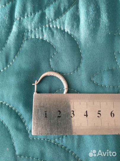 Серьги кольца серебро с фианитами