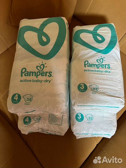 Памперсы active baby-dry