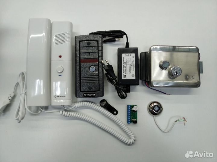 Комплект аудиодомофона с механическим замком