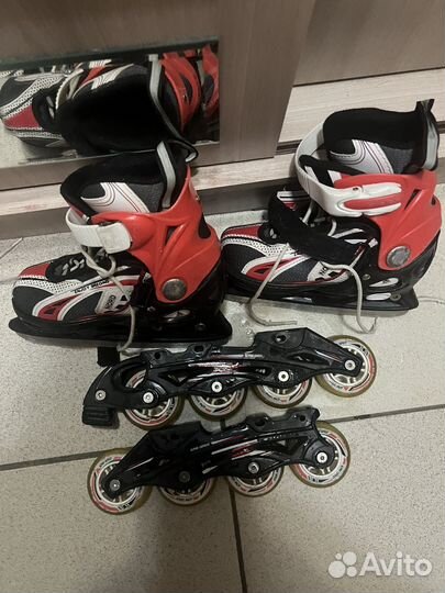 Коньки и ролики 2 в 1