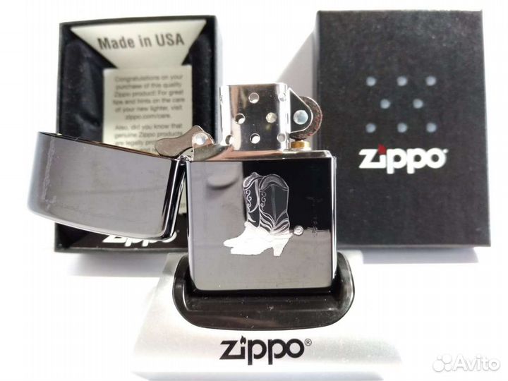 Зажигалка Zippo оригинал новая ковбой сапоги шпоры