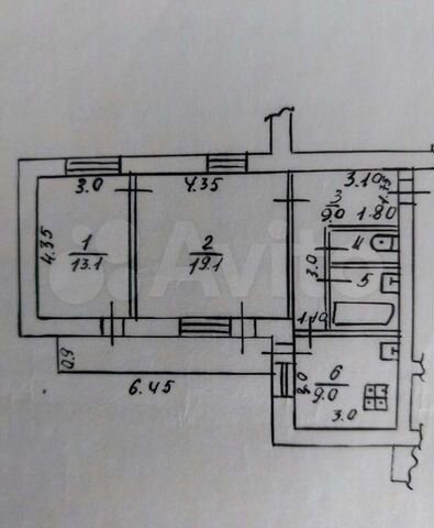 2-к. квартира, 54,8 м², 3/5 эт.