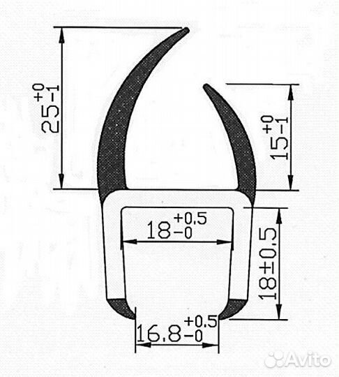 Уплотнитель для ворот прицепа, на пластиковой осн