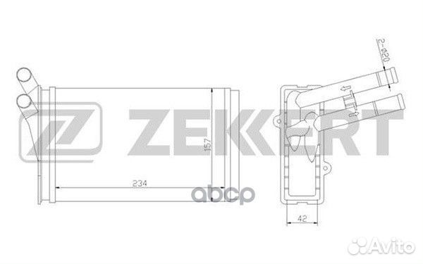 Радиатор отоп. Audi 80 V 94- A4 94- Skoda Sup
