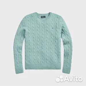 Шерстяно-кашемировый свитер вязания косами Polo Ra