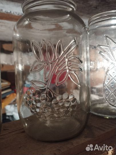 Банка стеклянная 1,5л с рисунком