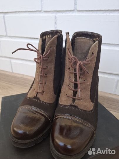 Ботильоны 38, нат кожа нат замша