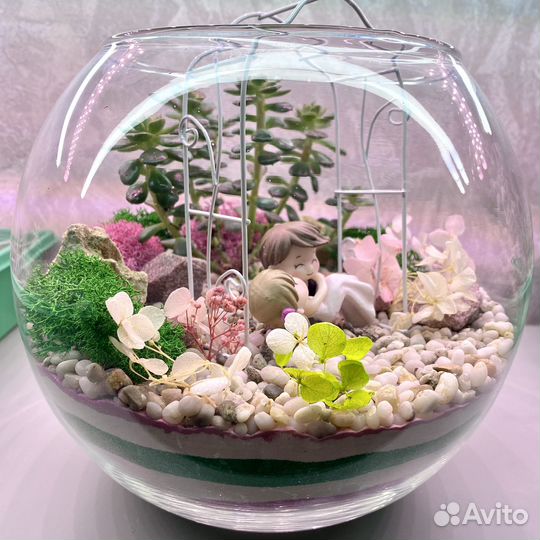 Флорариум свадебный с суккулентами