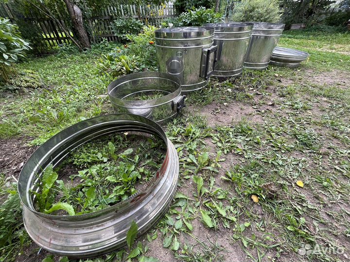 Футляр для круглой печи голандки из нержавейки