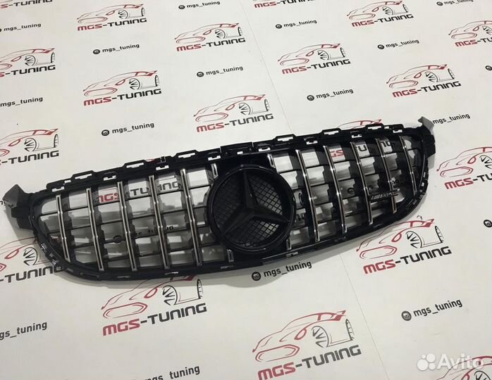 Решетка Mercedes C63AMG W205 GT Черная звезда+ AMG