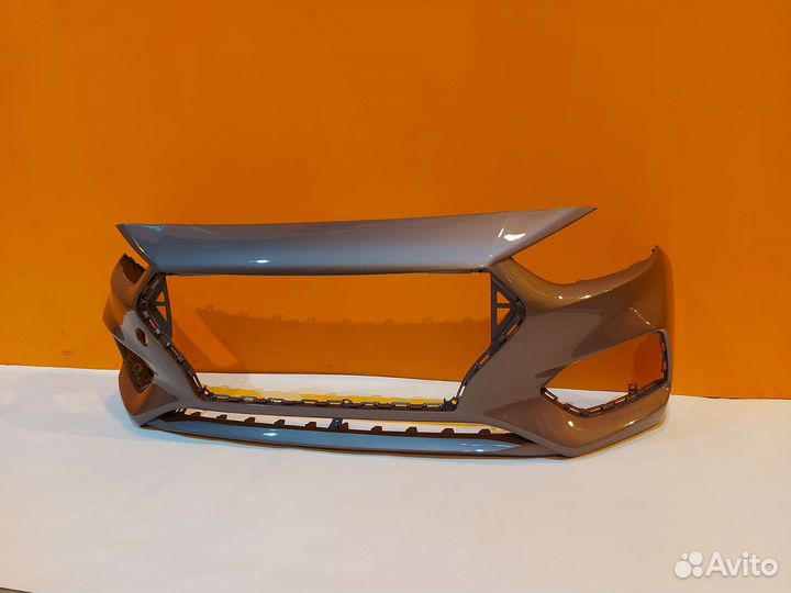 Бампер на Hyundai Solaris коричневый
