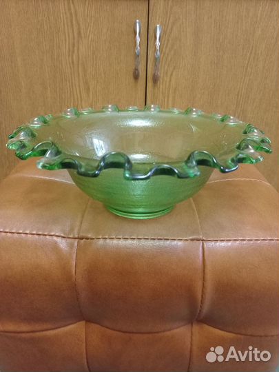 Ваза конфетница из цветного стекла СССР