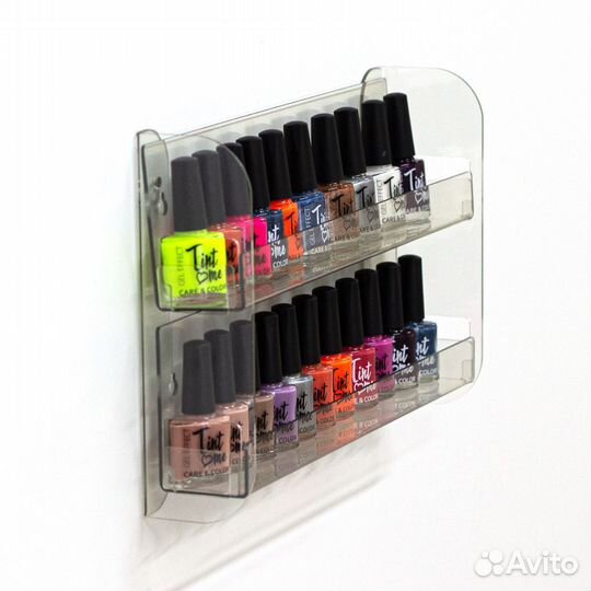 Полка для гель лаков на стену 308х190х62 мм 2 ярус