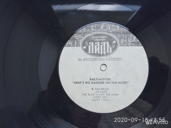 Baltimoor- There's No Danger On The Roof Label LP