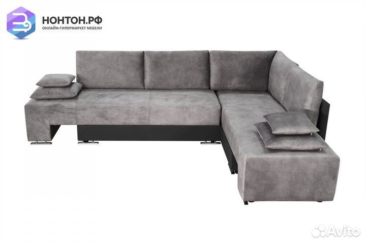 Диван угловой трансформер Премьер светло-серый